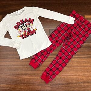 H&M Kids Disney Pj Set - White and Red Plaid